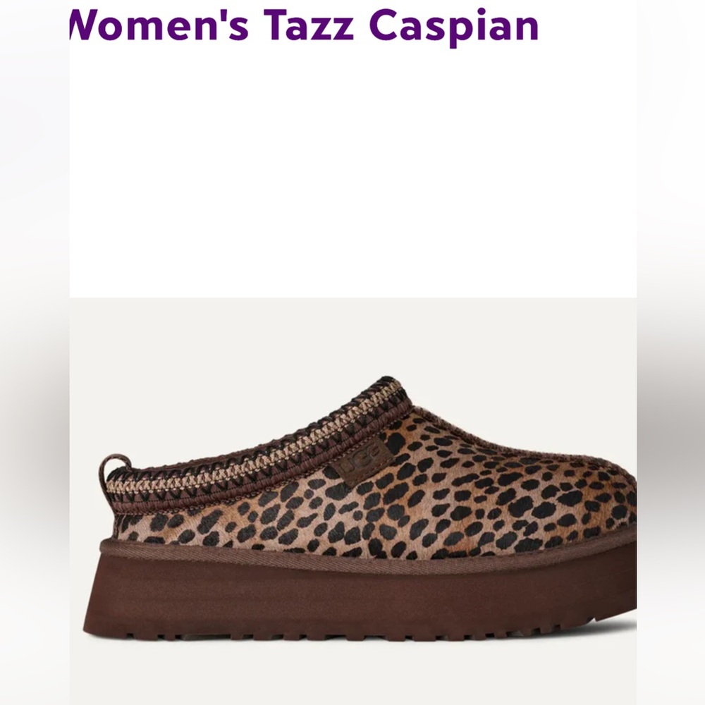 UGG Women's Tazz Caspian Slip-On Clog - Brown Leopard size 9